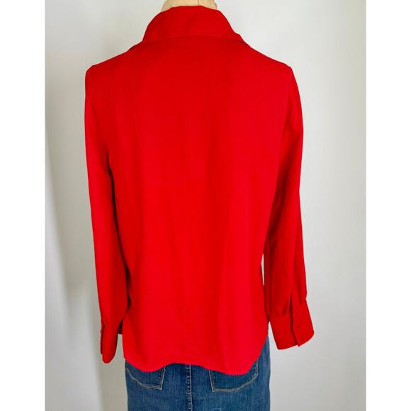 Zara women's red polyester woven shirt,   NWT size XS - Picture 3 of 7